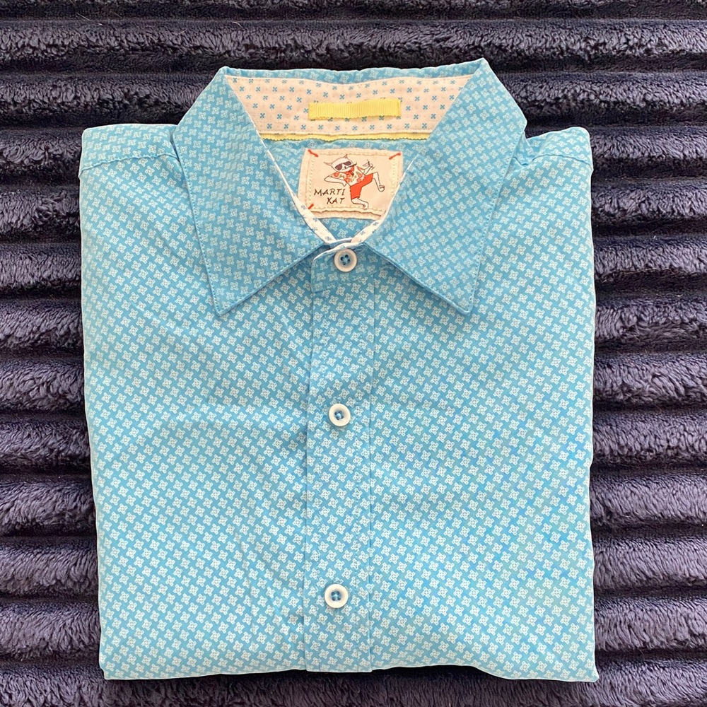 Marti Kat mens cl short sleeve button down shirt fun print